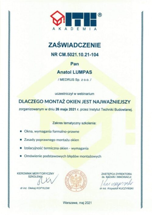 Certyfikat-ITB-okna-pcv